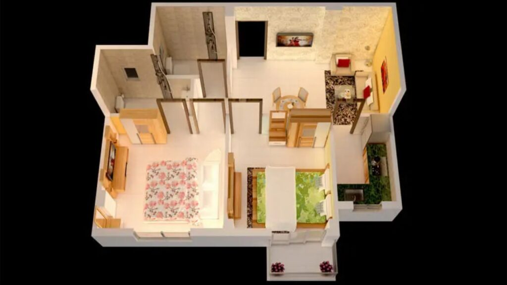 2 bhk Floor plan of Rajotto